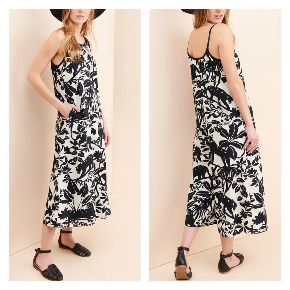 Maeve Chrysanthemum Floral Animal Print Wide Leg Jumpsuit Size L - Picture 16 of 16